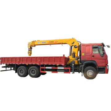 Howo Cargo Truck With 15T Straight Boom Crane